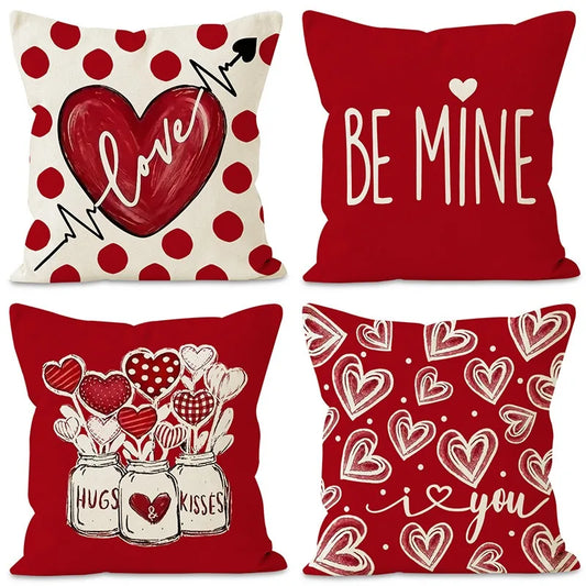 Valentine's Day Heart Print Pillowcase