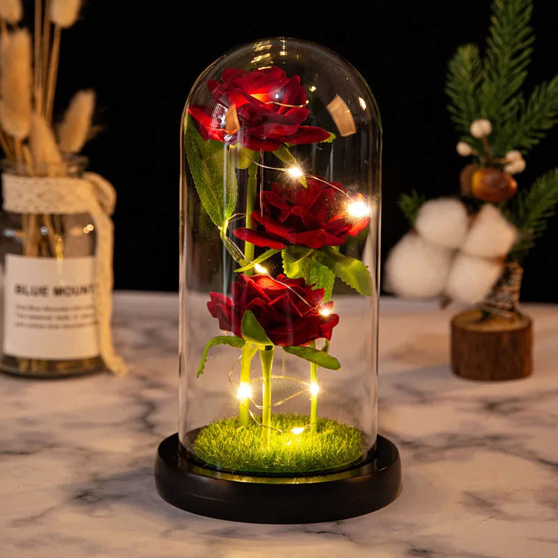 Everlasting Rose LED Glass Dome