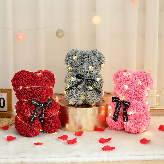 25cm Rose Flower Teddy Bear