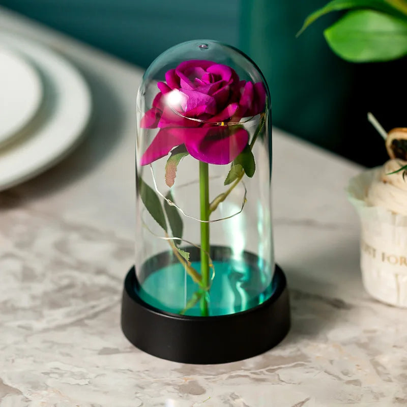 Everlasting Rose LED Glass Dome